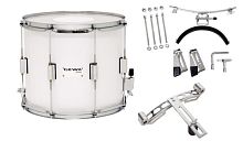 GEWA Marching Parade Drum Birch White Chrome 14x12"